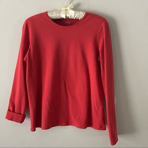 Eileen Fisher Burnt Orange Long Sleeve Top Small